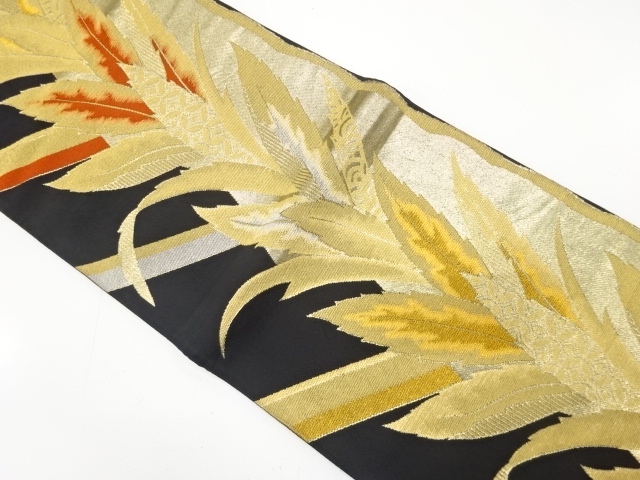 JAPANESE KIMONO / ANTIQUE FUKURO OBI / SILK / WOVEN PLANTS